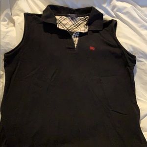 Burberry black collared tank top XL